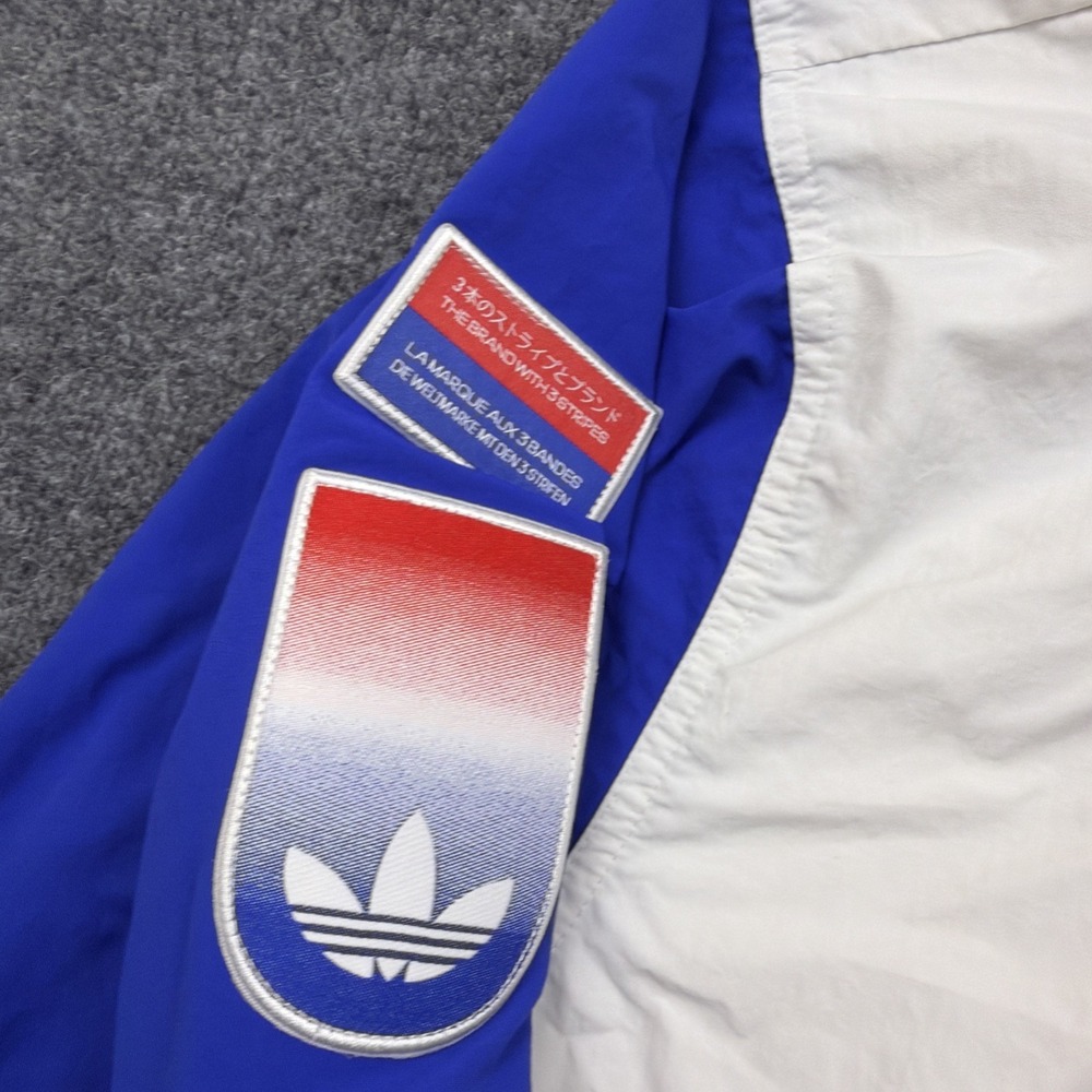 Adidas Original Shadow Trefoil Windbreaker White/Red/Blue GL5132 USA Size M - Picture 3 of 7